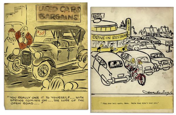 Extensive Lot of Original Jay Irving Material -- Vast Lot of Drawings & Notes Including ''Pottsy'' Storyline Ideas