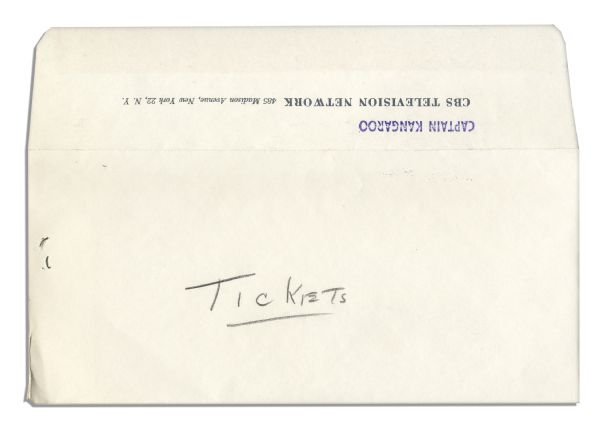 Pair of Tickets to the 5th Anniversary Taping of Captain Kangaroo -- Personally Owned by Bob Keeshan