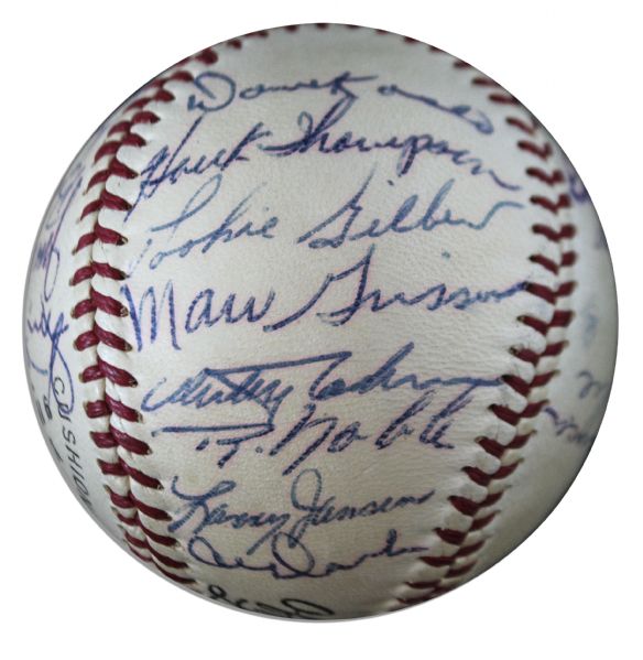 1953 New York Giants Baseball With 24 Signatures -- Including HOFers Hoyt Wilhelm & Monte Irvin -- Plus Bill Rigney, Dusty Rhodes, Bobby Thomson & Others -- With PSA/DNA COA