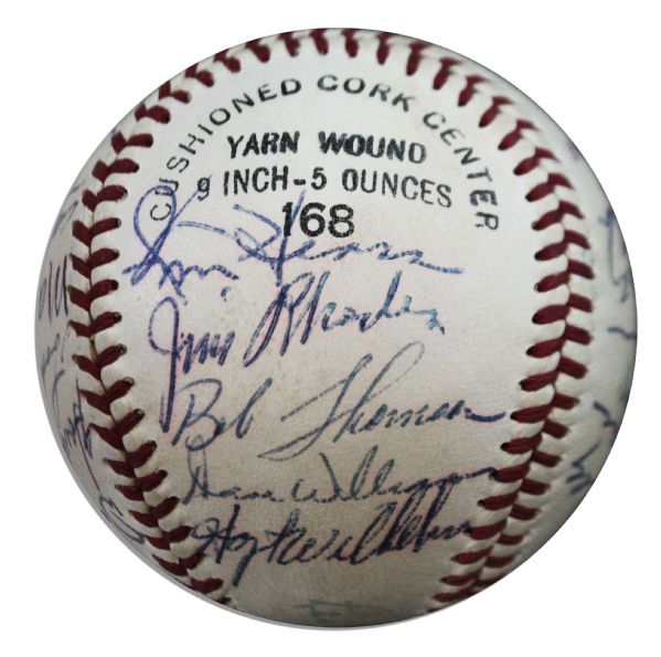 1953 New York Giants Baseball With 24 Signatures -- Including HOFers Hoyt Wilhelm & Monte Irvin -- Plus Bill Rigney, Dusty Rhodes, Bobby Thomson & Others -- With PSA/DNA COA