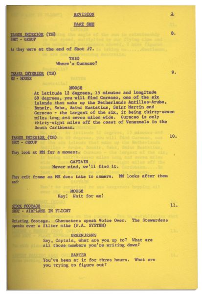 Script for Captain Kangaroo's Classic Episode ''Curacao Caper'' or ''The Missing Paint Mystery'' -- With Handwritten Notes & Drawings -- From The Personal Collection of Bob Keeshan
