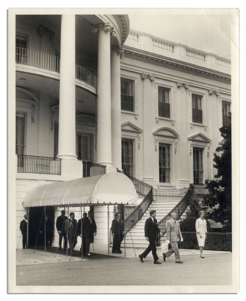 Original Photo of JFK at the White House -- Taken on the White House Lawn at Jackie Kennedy's First Concert For Crippled Children in 1961