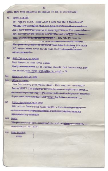 Script From ''The Howdy Doody Show'' -- Episode #449 -- From the Bob Keeshan Estate