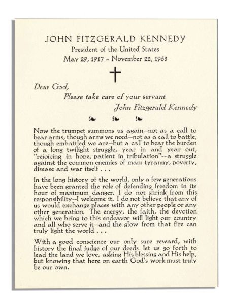 President John F. Kennedy Collection of White House Cards & Invitations