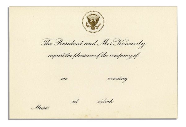 President John F. Kennedy Collection of White House Cards & Invitations