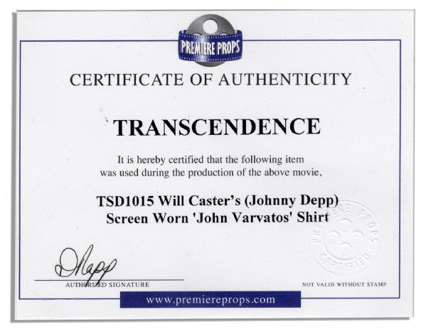 Johnny Depp Screen-Worn Wardrobe From ''Transcendence''