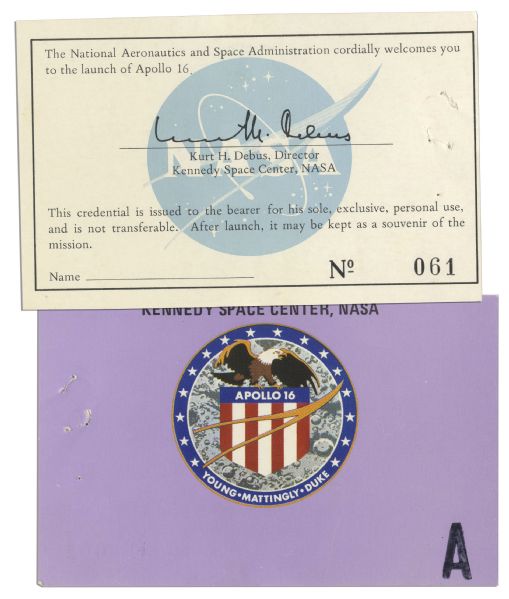 Jack Swigert Personally Owned NASA Lot of Apollo Badges, Launch Tickets & Return Passes
