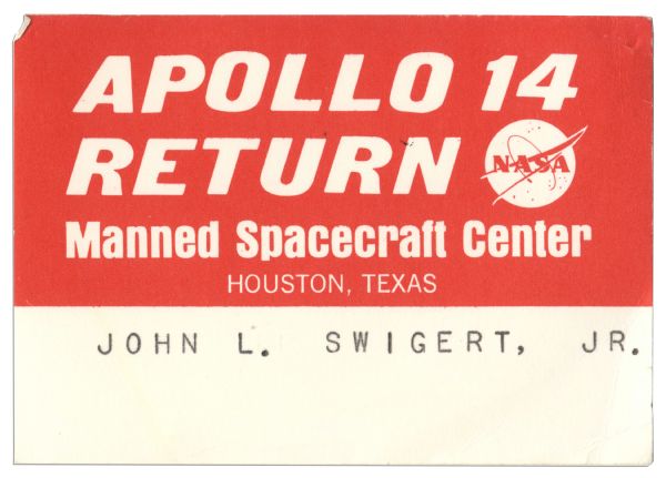 Jack Swigert Personally Owned NASA Lot of Apollo Badges, Launch Tickets & Return Passes
