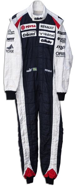 Race-Worn Suit by Formula One Driver Bruno Senna in 2012