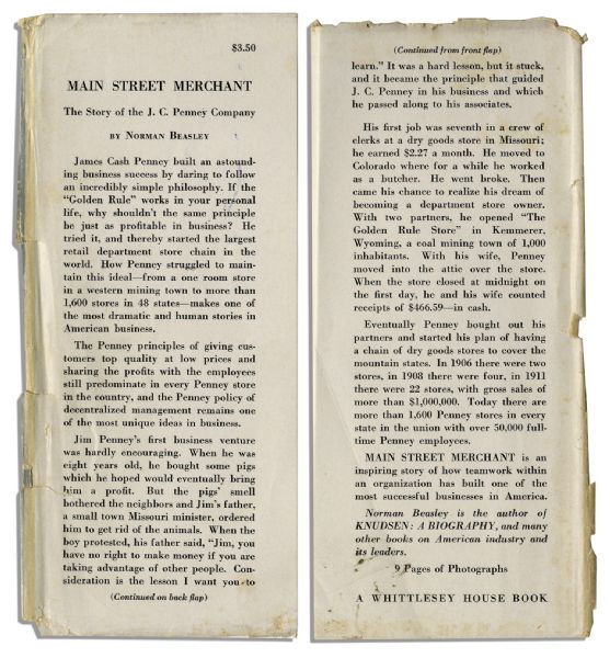 J.C. Penney Signed Copy of ''Main Street Merchant - The J.C. Penney Story''