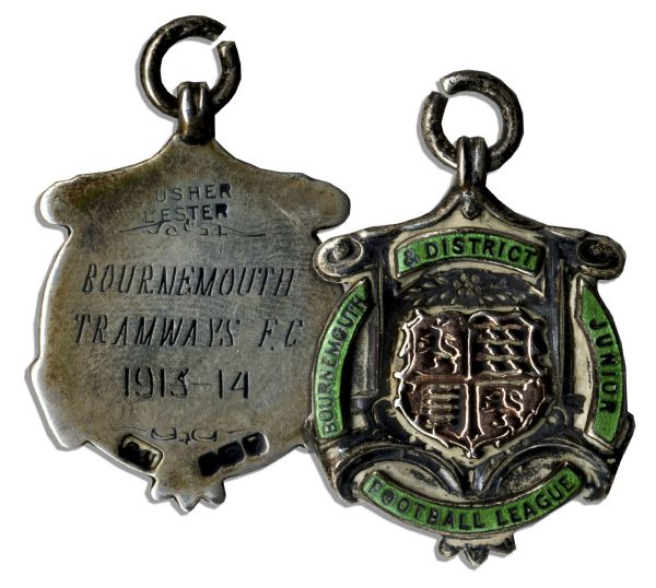 Bournemouth & District Junior Football League 1913-1914 Silver Medal -- Awarded to the Bournemouth Tramways Football Club