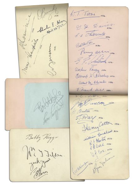 Collection of Nearly 100 Signatures by 1930's Sports Stars -- 1938 Wimbledon & 1934 British Open Golf Championship -- Henry Cotton, Bobby Riggs, Don Budge, Bill Tilden & More