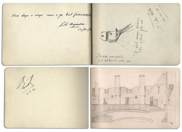 Collection of Nearly 100 Signatures by 1930's Sports Stars -- 1938 Wimbledon & 1934 British Open Golf Championship -- Henry Cotton, Bobby Riggs, Don Budge, Bill Tilden & More