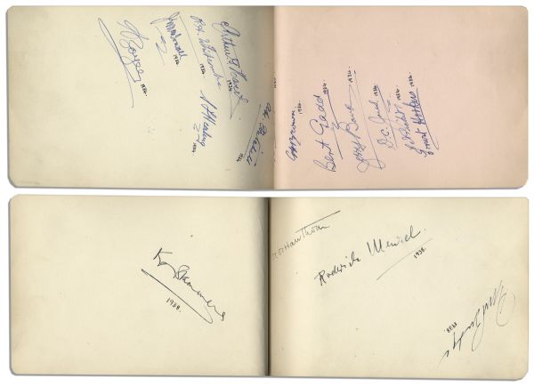 Collection of Nearly 100 Signatures by 1930's Sports Stars -- 1938 Wimbledon & 1934 British Open Golf Championship -- Henry Cotton, Bobby Riggs, Don Budge, Bill Tilden & More