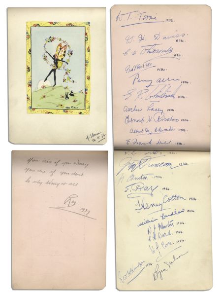 Collection of Nearly 100 Signatures by 1930's Sports Stars -- 1938 Wimbledon & 1934 British Open Golf Championship -- Henry Cotton, Bobby Riggs, Don Budge, Bill Tilden & More