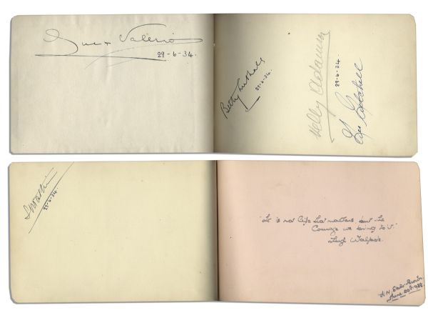 Collection of Nearly 100 Signatures by 1930's Sports Stars -- 1938 Wimbledon & 1934 British Open Golf Championship -- Henry Cotton, Bobby Riggs, Don Budge, Bill Tilden & More