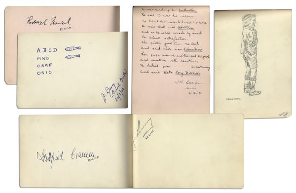 Collection of Nearly 100 Signatures by 1930's Sports Stars -- 1938 Wimbledon & 1934 British Open Golf Championship -- Henry Cotton, Bobby Riggs, Don Budge, Bill Tilden & More