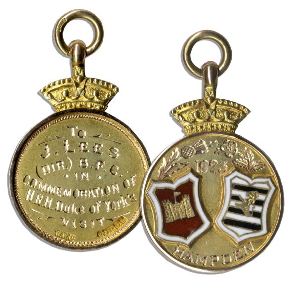 Gold Medal Issued to the Director of Scotland's World-Class Stadium Hampden Park in 1923