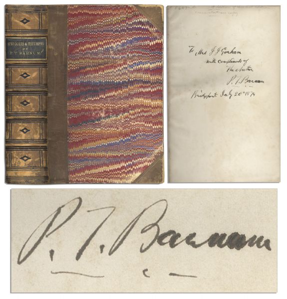 P.T. Barnum ''Struggles and Triumphs'' Signed