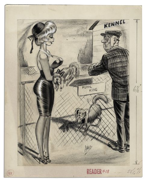 Original Illustration Drawn by Comic Book Artist Bill Ward -- Signed by Ward