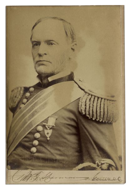 General William T. Sherman Cabinet Card Signed -- With PSA/DNA COA