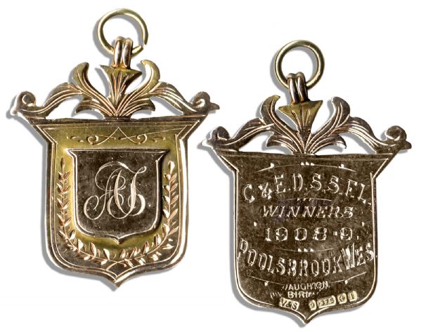 Gold Medal Awarded to Sheffield United Footballer Ernest Needham in 1909
