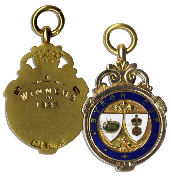 Gold Medal Issued to Famed Sheffield United Footballer Ernest Needham in 1927