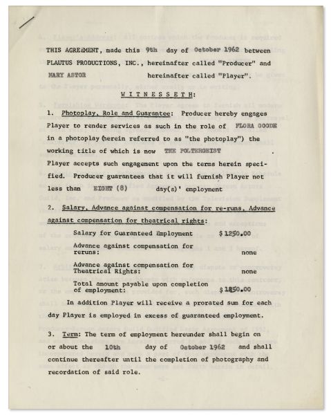 Mary Astor Contract Signed for Her Role on ''The Defenders''