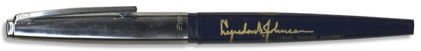 Lyndon Johnson Bill-Signing Pen Used as President -- To Sign Bill Which Increased Basic Pay For Members of the Military at the Height of the Vietnam War