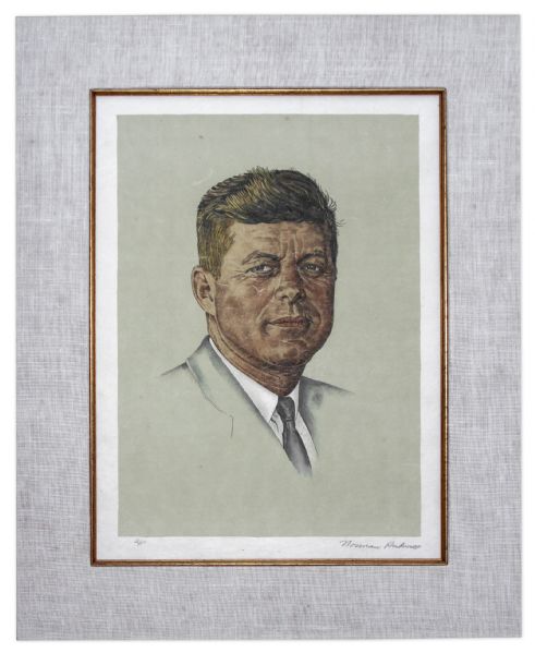 John F. Kennedy Portrait, Signed by the Artist Norman Rockwell -- One of Only 25 Artist Proofs
