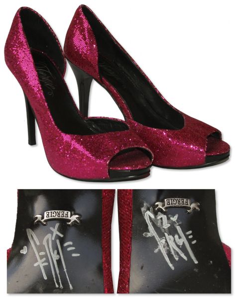 Fergie Worn High Heels, Signed on the Bottom of Both Heels