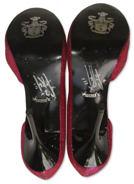 Fergie Worn High Heels, Signed on the Bottom of Both Heels