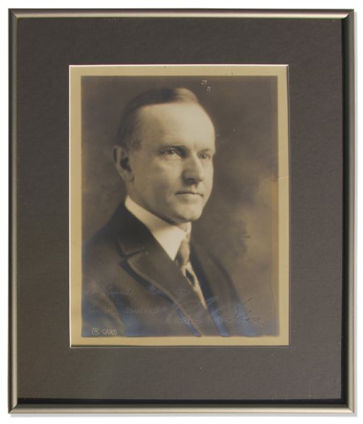 President Calvin Coolidge Signed Photograph -- Nicely Matted & Framed