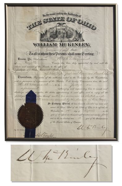 William McKinley Document Signed as President