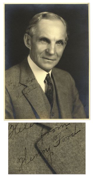 Henry Ford Signed Photo, Inscribed to Helen Hayes From Her Estate