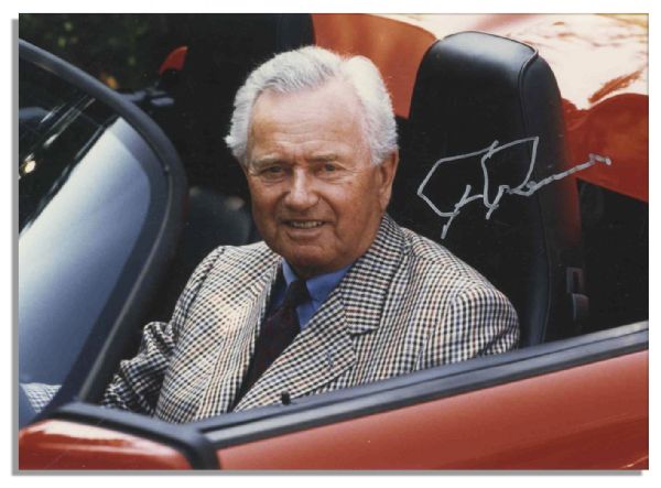 Signed 7 x 5 Photo of Legendary Automaker Ferdinand Ferry Porsche -- Near Fine