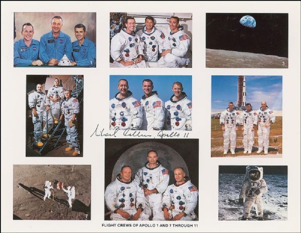 Michael Collins Signed Composite Photo of Apollo Flights -- Michael Collins, Apollo 11