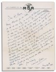 Miracle on 34th Street Actor Edmund Gwenn Autograph Letter Signed -- the Oscar Winning Kris Kringle Writes a Lengthy Letter, ...you will undoubtable come under its spell...