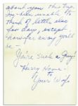 Lucille Ball Handwritten Letter -- ''...I'm going to miss you - so much more than you know...I've been unable to think of little else for days, except how far away you'll be...''
