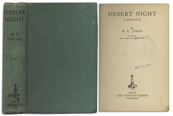 Very Scarce First Edition, First Printing of Captain W.E. Johns Desert Night -- One of Only Eleven Copies Known to Exist