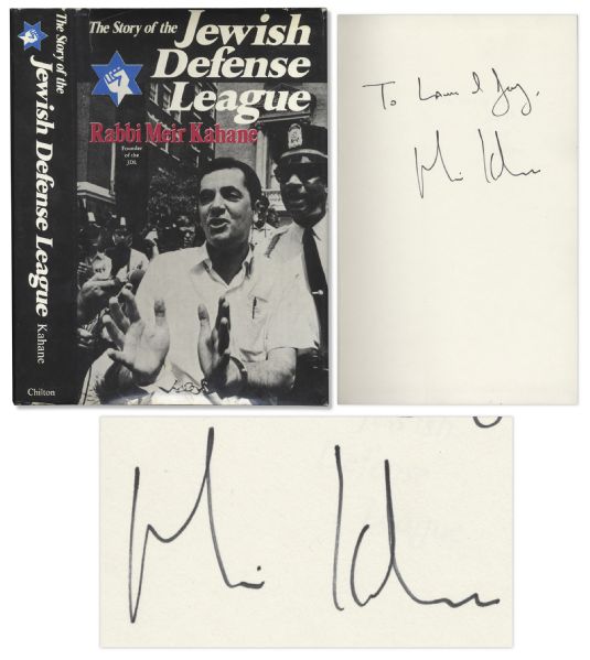 Rabbi Meir Kahane Signed Copy of His Book The Story of the Jewish Defense League