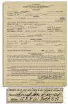 Jazz Musician Hampton Hawes Files a Claim for Wages Not Paid in 1946 -- Signed Hampton Hawes