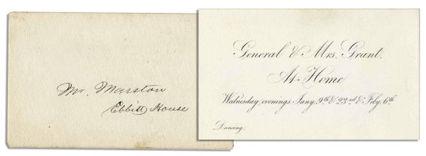 Ulysses S. Grant Dinner Invitation to Three Separate Dinners -- General & Mrs. Grant, At Home -- With a Mention of Dancing