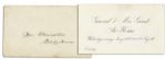 Ulysses S. Grant Dinner Invitation to Three Separate Dinners -- General & Mrs. Grant, At Home -- With a Mention of Dancing