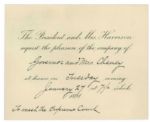 President Benjamin Harrison 1891 Dinner Invitation Addressed to New Hampshire Governor Person Colby Cheney