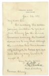 President Benjamin Harrison 1891 Dinner Invitation Addressed to New Hampshire Governor Person Colby Cheney