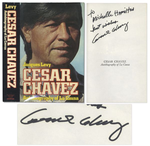 Cesar Chavez Rare Signed Autobiography of La Causa -- Near Fine