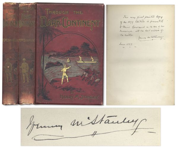 Through The Dark Continent Inscribed by Henry M. Stanley in the Year of Publication