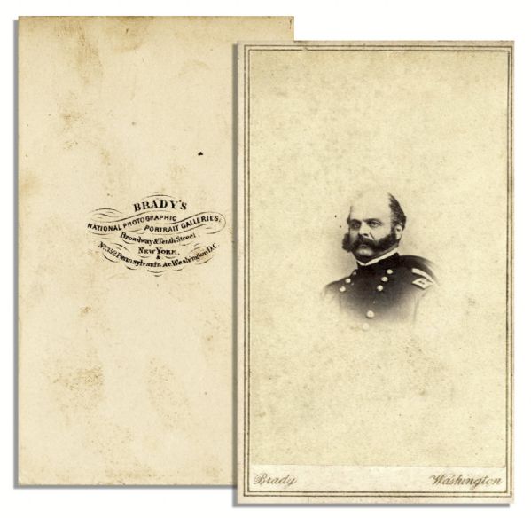 General Ambrose Burnside CDV -- Mathew Brady Backstamp