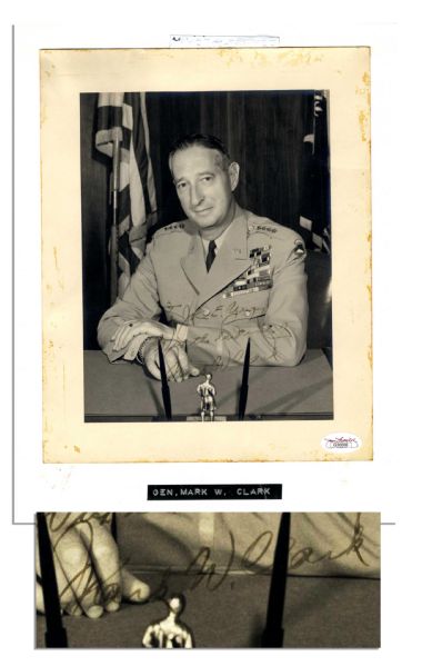 General Mark W. Clark Signed 8 x 10 Photo -- With JSA COA
